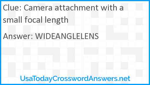 Camera attachment with a small focal length Answer