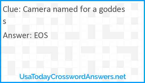 Camera named for a goddess Answer