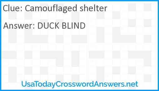 Camouflaged shelter Answer