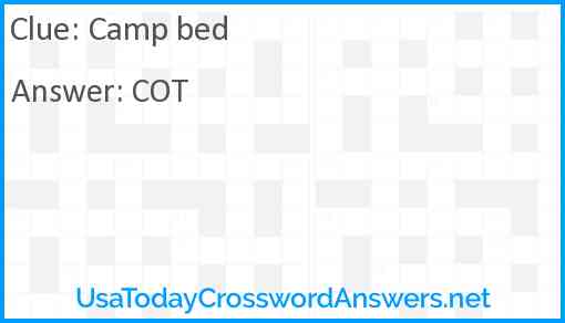 Camp bed Answer