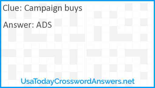 Campaign buys Answer