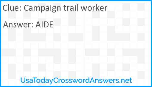 Campaign trail worker Answer