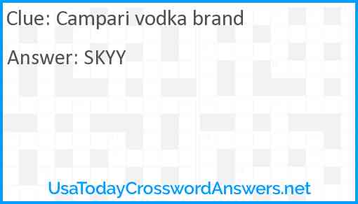 Campari vodka brand Answer