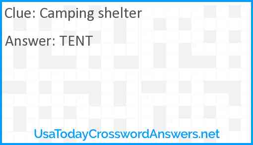 Camping shelter Answer