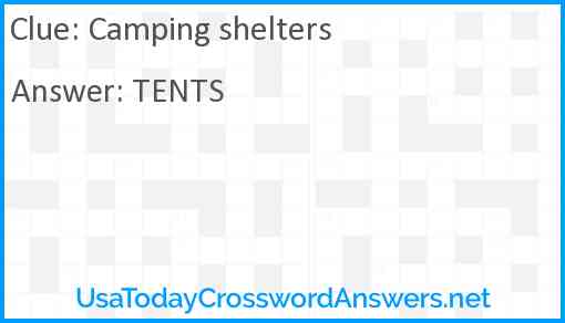 Camping shelters Answer