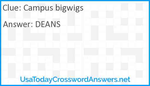 Campus bigwigs Answer
