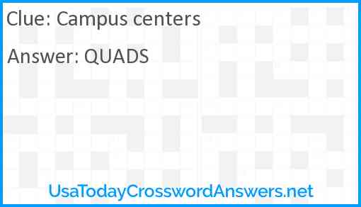 Campus centers Answer