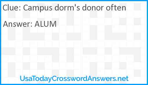Campus dorm's donor often Answer