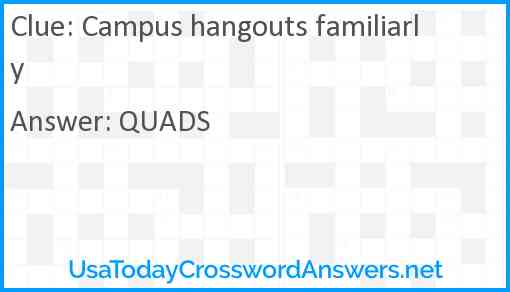 Campus hangouts familiarly Answer