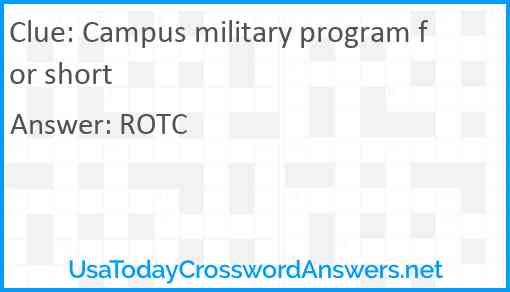 Campus military program for short Answer