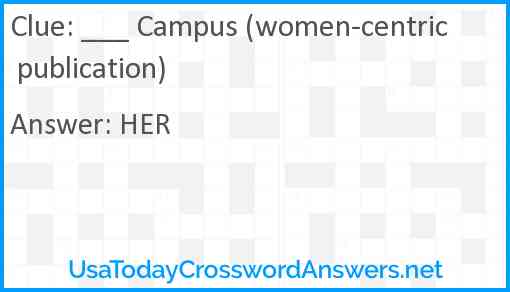 ___ Campus (women-centric publication) Answer