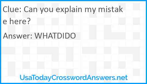 Can you explain my mistake here? Answer