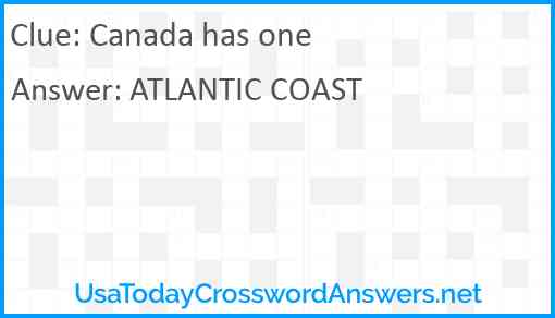 Canada has one Answer