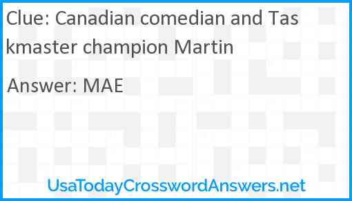Canadian comedian and Taskmaster champion Martin Answer