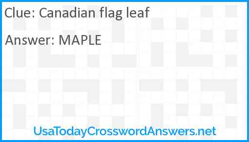 Canadian flag leaf Answer