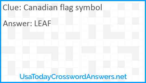 Canadian flag symbol Answer