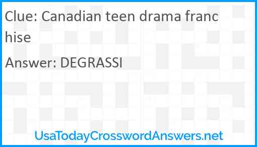 Canadian teen drama franchise Answer