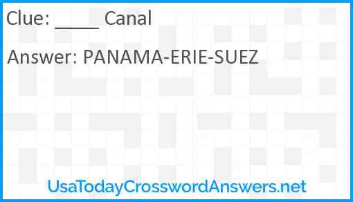 ____ Canal Answer