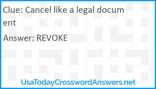 Cancel like a legal document Answer