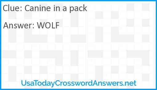 Canine in a pack Answer