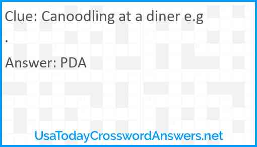 Canoodling at a diner e.g. Answer