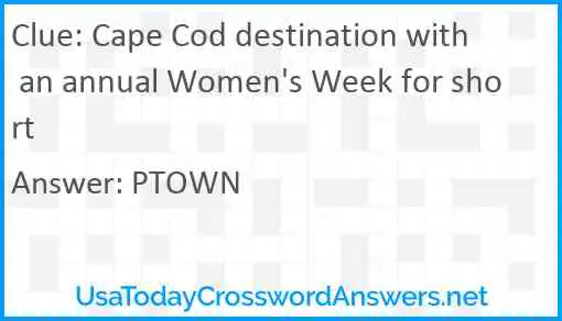 Cape Cod destination with an annual Women's Week for short Answer