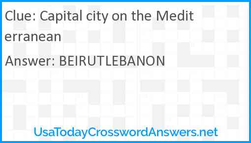 Capital city on the Mediterranean Answer