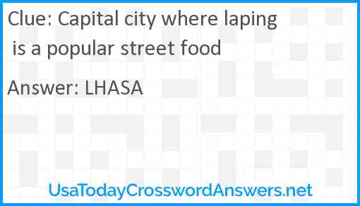 Capital city where laping is a popular street food Answer