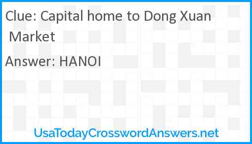Capital home to Dong Xuan Market Answer
