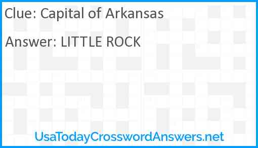 Capital of Arkansas Answer