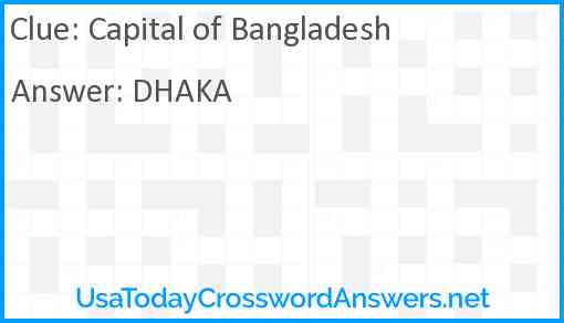 Capital of Bangladesh Answer