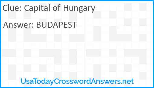 Capital of Hungary Answer