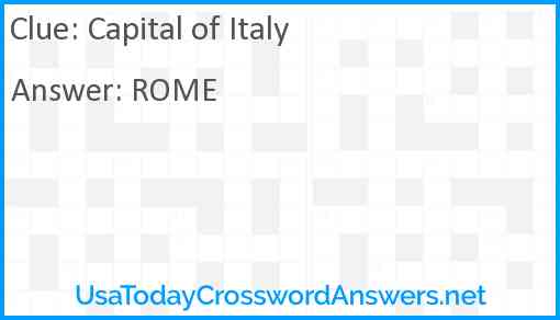 Capital of Italy Answer
