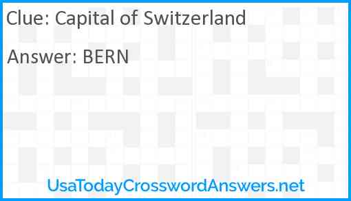 Capital of Switzerland Answer