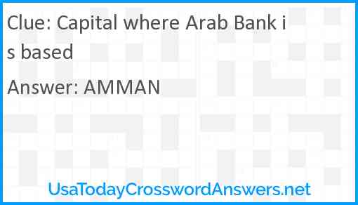 Capital where Arab Bank is based Answer