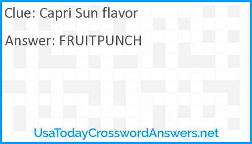 Capri Sun flavor Answer