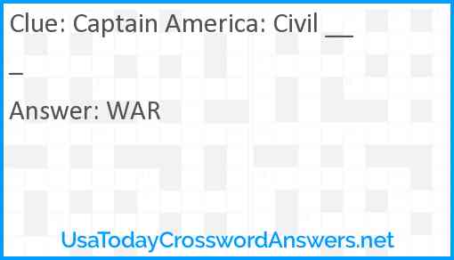 Captain America: Civil ___ Answer