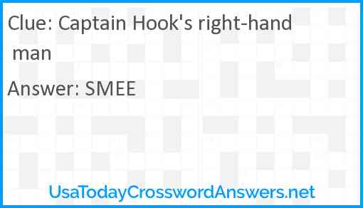 Captain Hook's right-hand man Answer