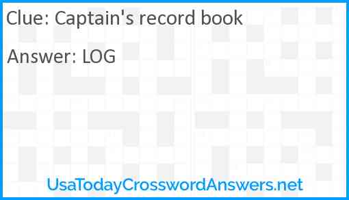 Captain's record book Answer