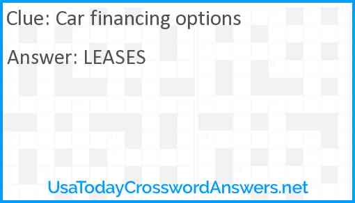 Car financing options Answer