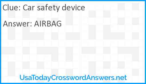 Car safety device Answer