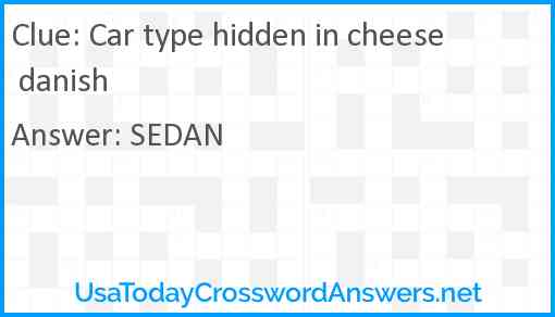 Car type hidden in cheese danish Answer