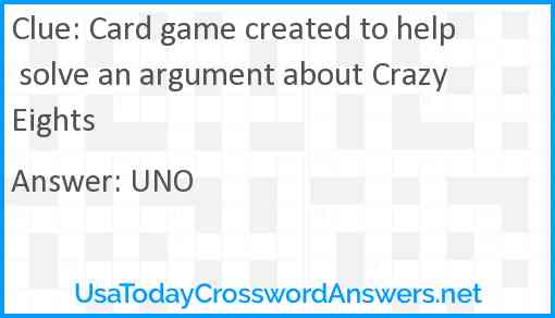 Card game created to help solve an argument about Crazy Eights Answer