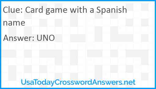 Card game with a Spanish name Answer