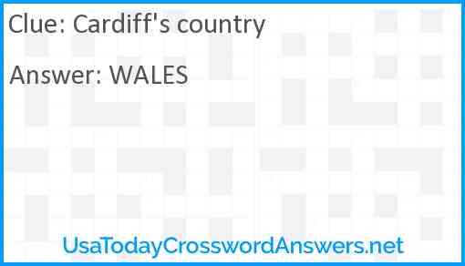 Cardiff's country Answer