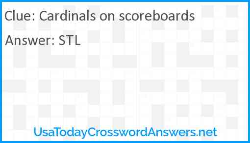 Cardinals on scoreboards Answer