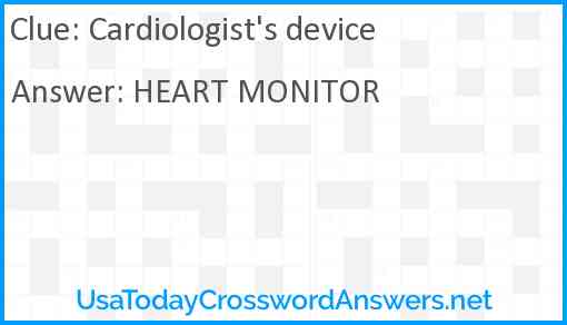 Cardiologist's device Answer