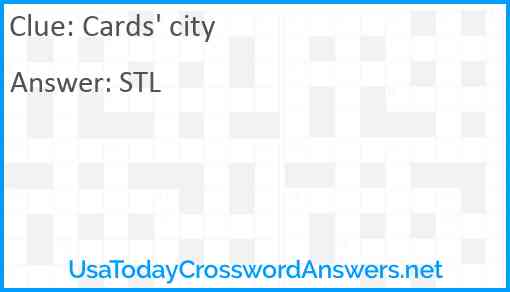 Cards' city Answer