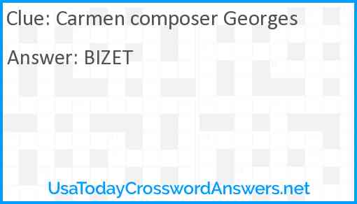 Carmen composer Georges Answer
