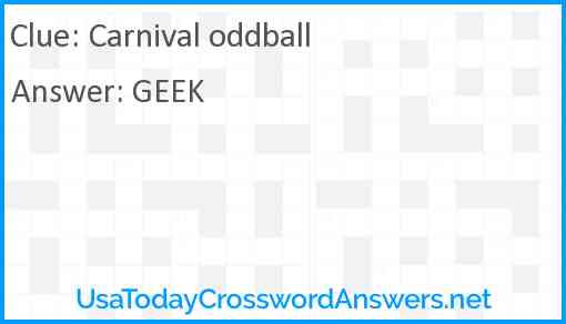 Carnival oddball Answer